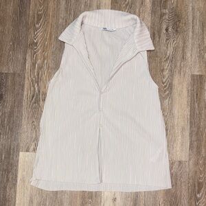 Zara Beige Sleeveless Top